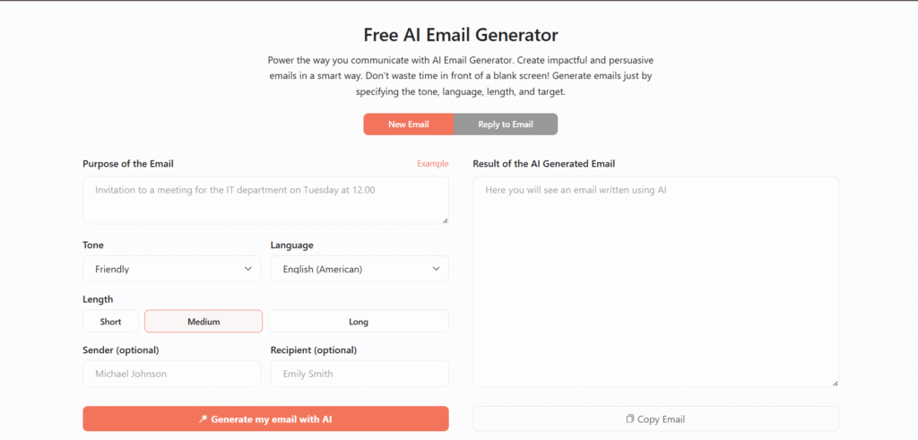 Mailgenerator AI app new email writer