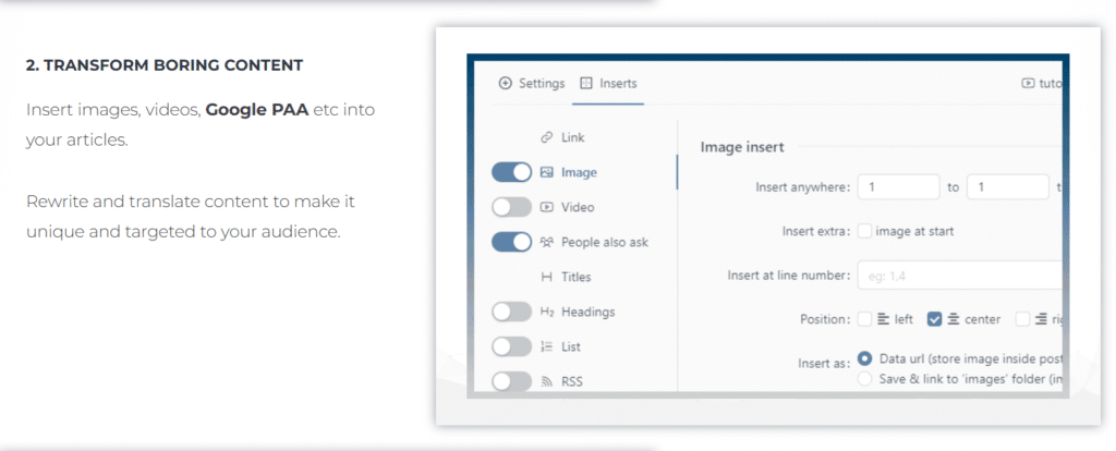 Seocontentmachine ai app add images
