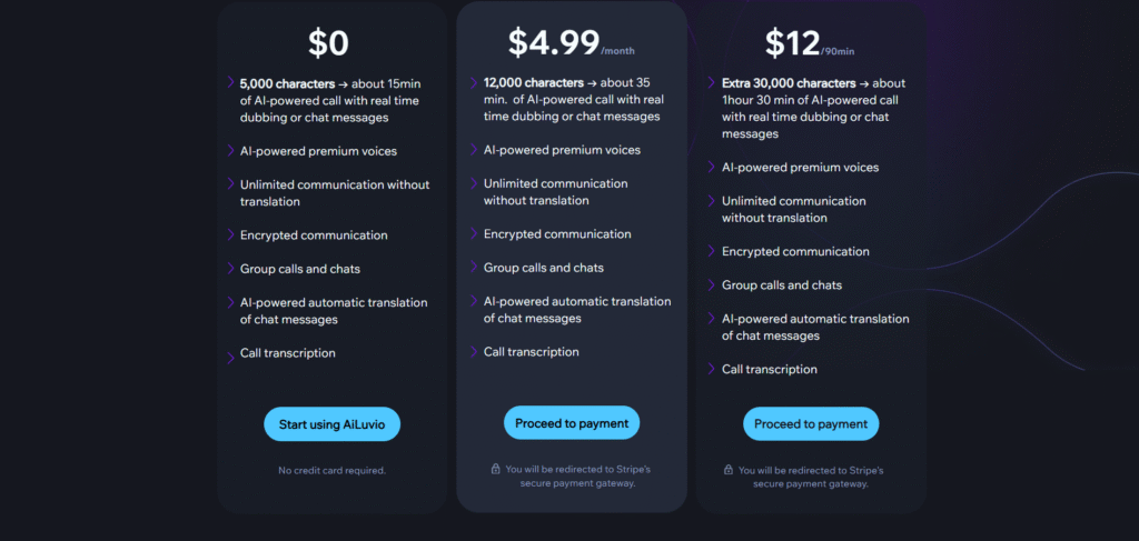 ailuvio ai app pricing