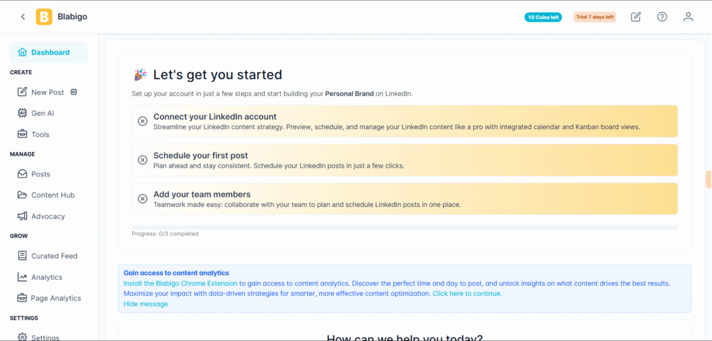 blabigo ai app dashboard