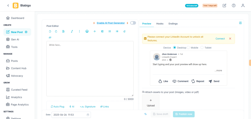 blabigo ai app post generator