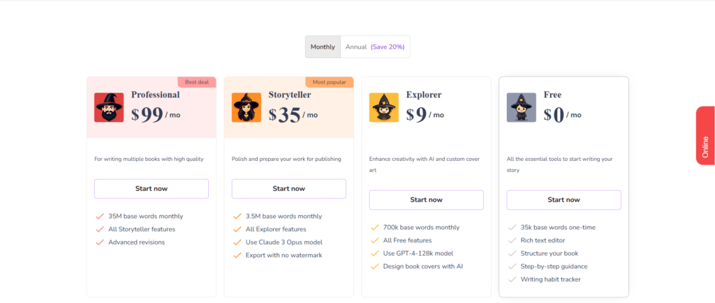 bookwiz ai app pricing