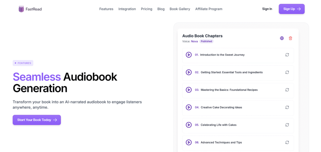 fastread ai app audio generation