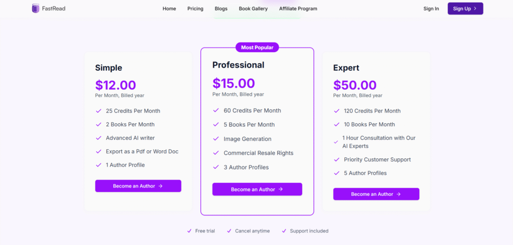 fastread ai app pricing