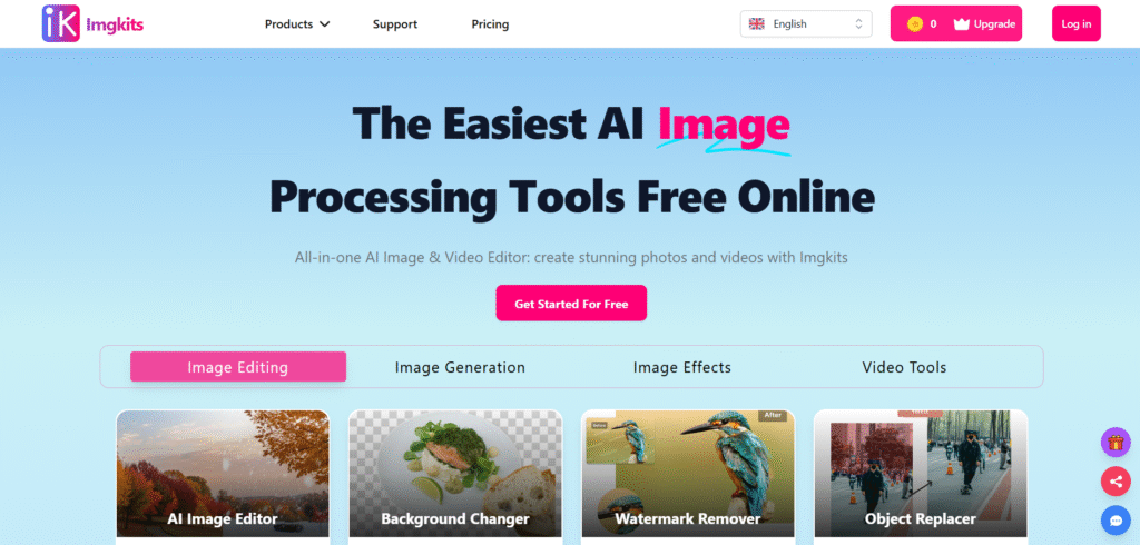 imgkits ai app homepage
