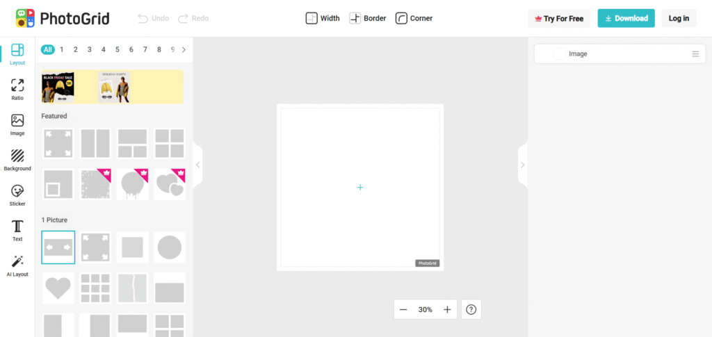 photogrid ai app layouts