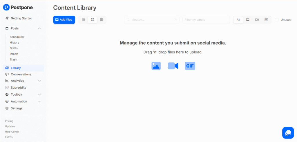 postpone ai app content library