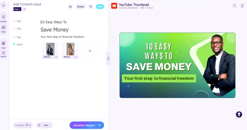 sivi ai app thumbnail generator