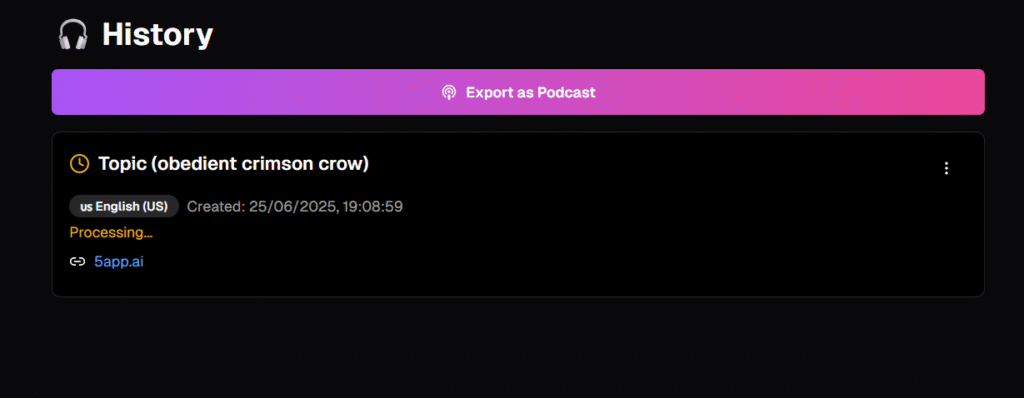 sonofa ai app generated podcast