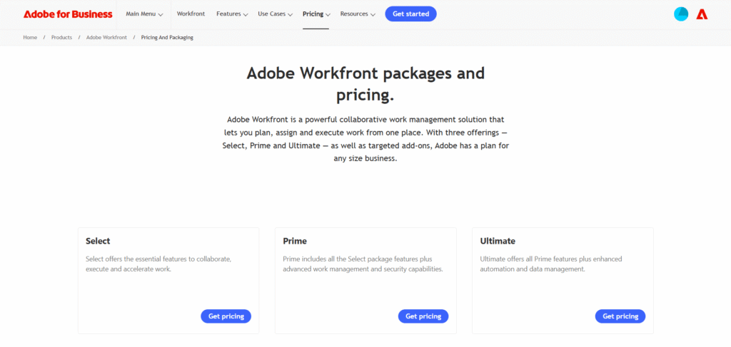 Adobe workfront ai app pricing