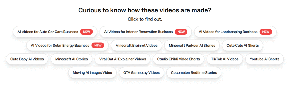 Autopilot Shorts ai app video types