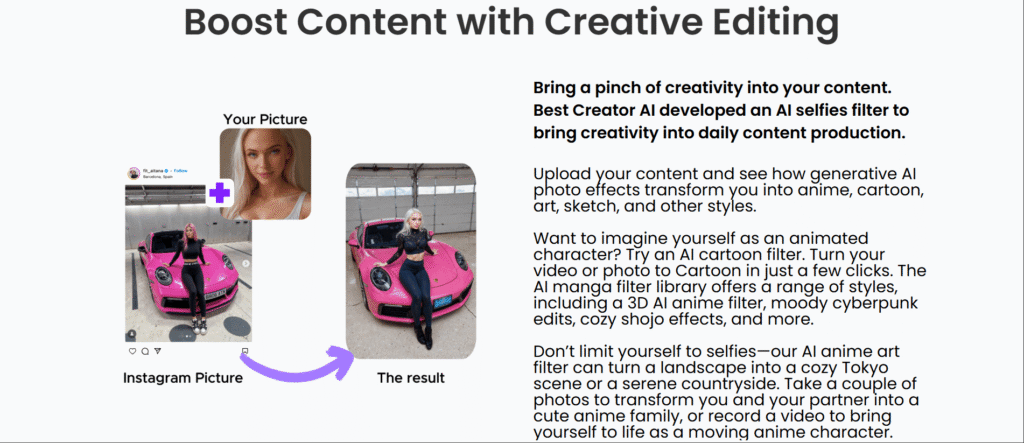 Bestcreator ai app editing