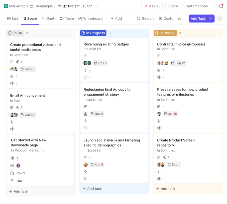 Click up ai app boardview