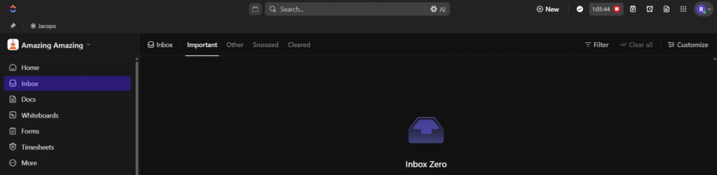Click up ai app inbox