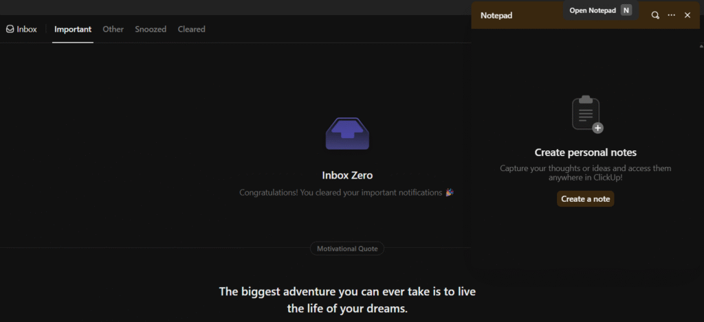 Click up ai app notepad