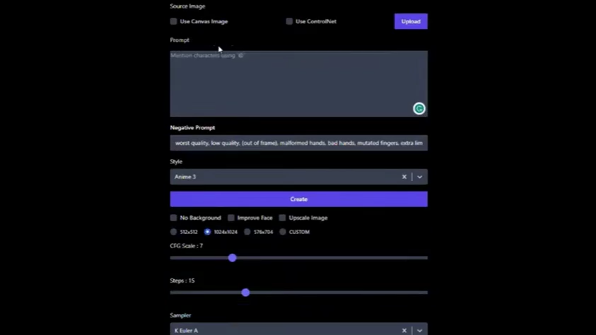 Comicsmaker AI app control net
