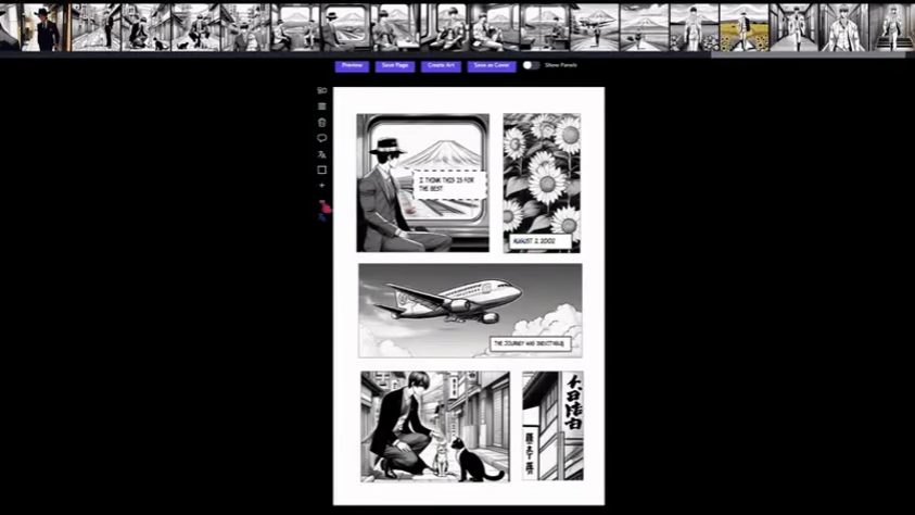 Comicsmaker AI app layouts