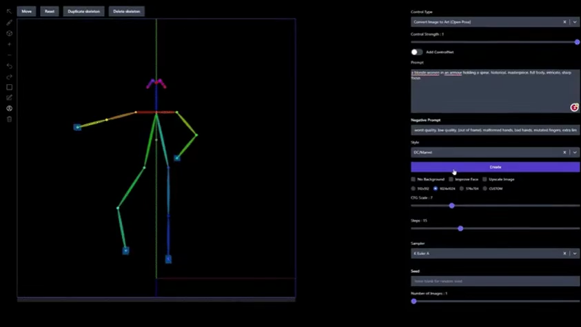 Comicsmaker AI app pose controller