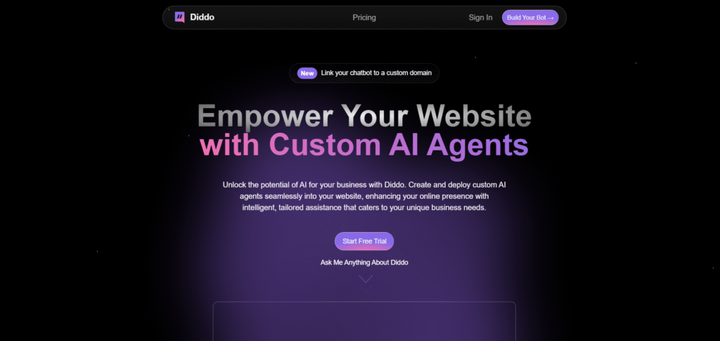 Diddo AI App homepage