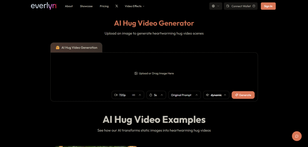 Everlyn ai app hug video generator