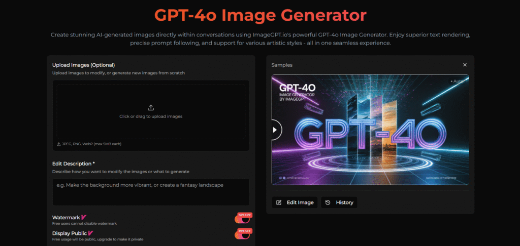 ImageGPT AI App Image Generator