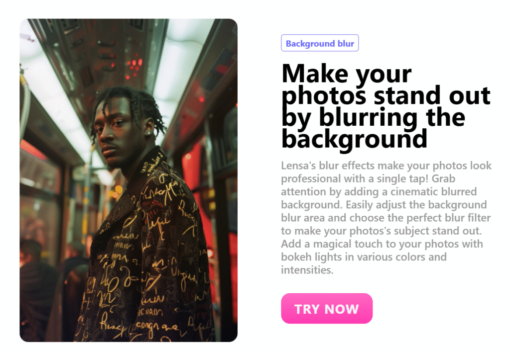 Lensa AI App bg blur