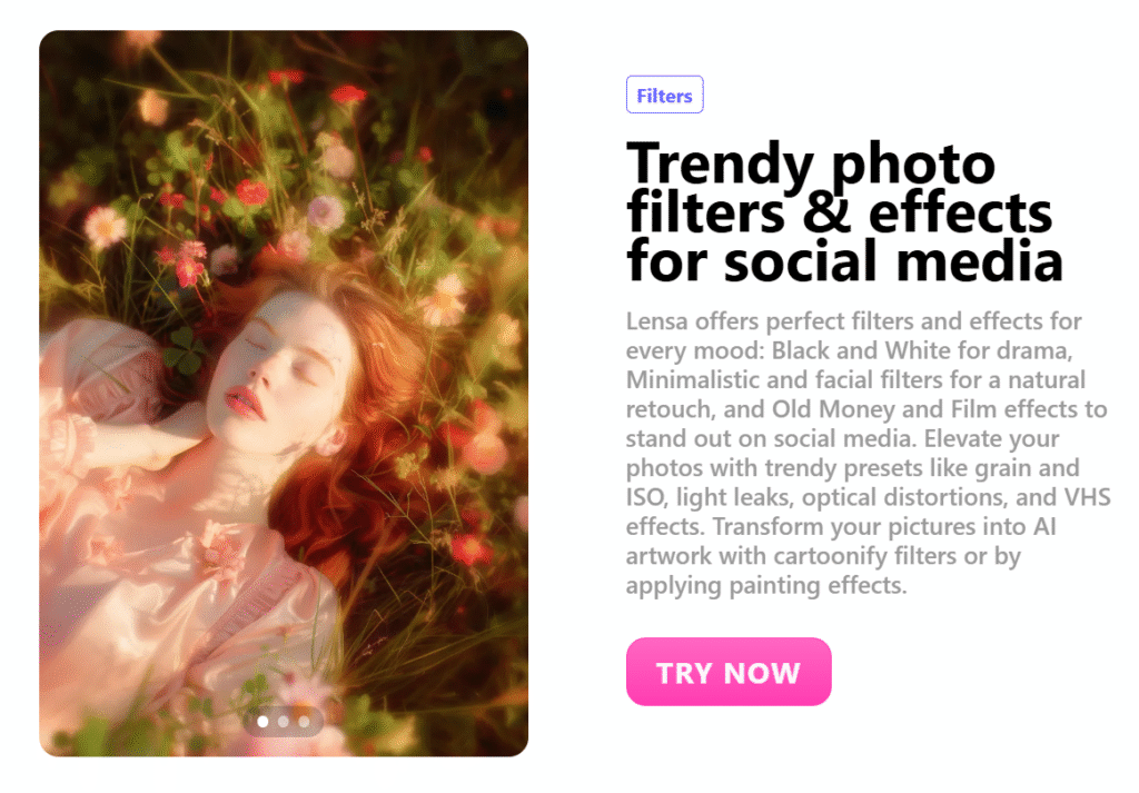 Lensa AI App image filters
