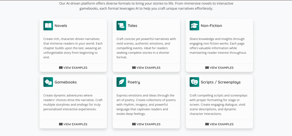 Novelist AI app features