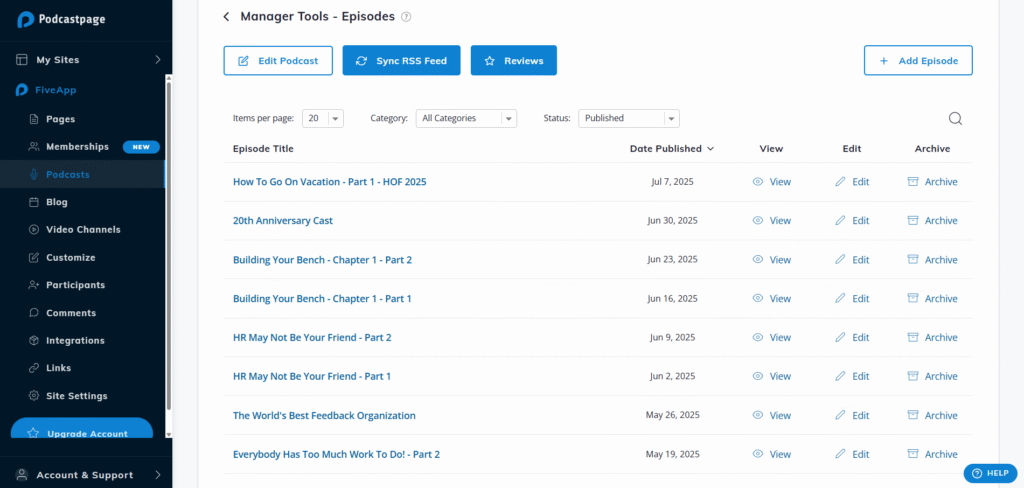 Podcastpage ai app podcasts