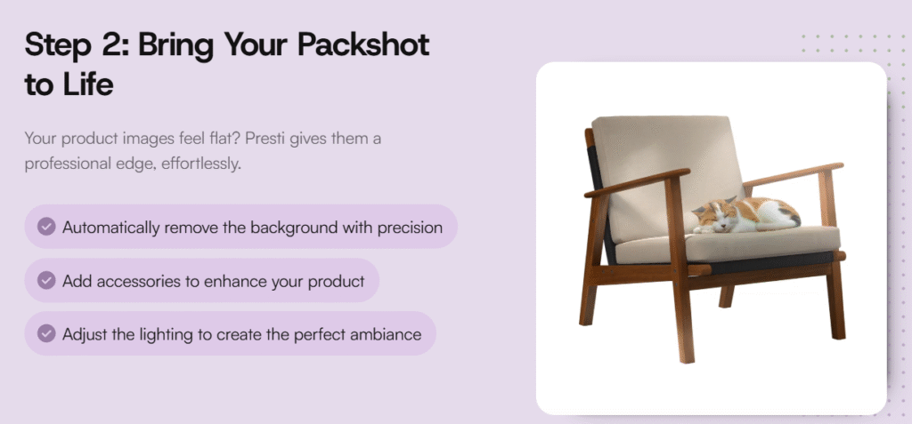 Presti ai app packshot