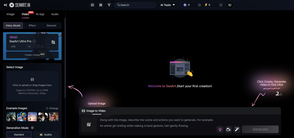 Seaart AI ai app video generation