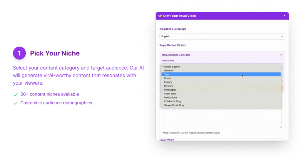 Shortsking ai app niche picking