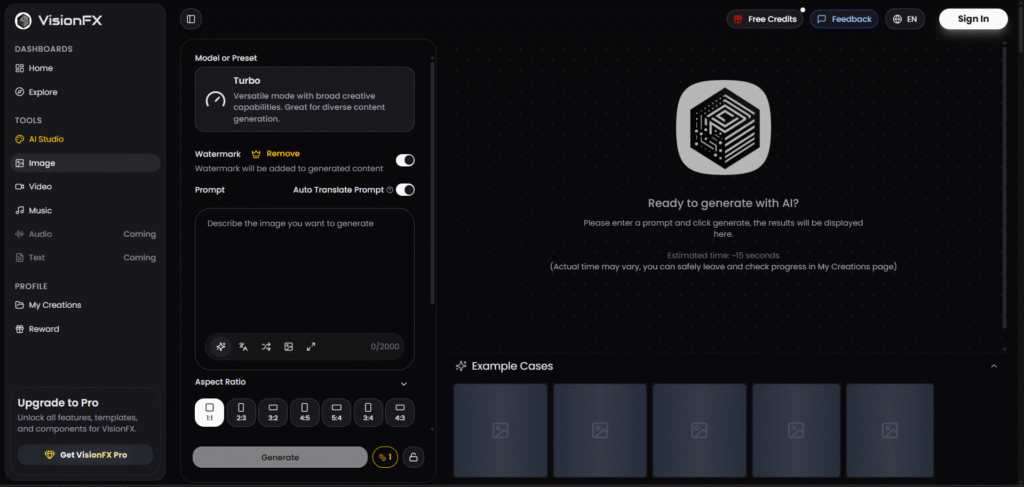 VisionFX AI App Image Generator
