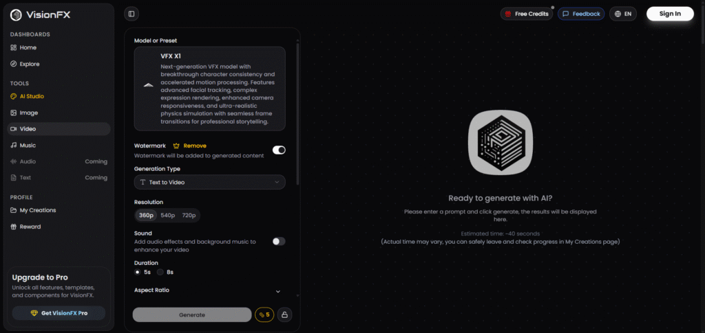 VisionFX AI App Video Generator