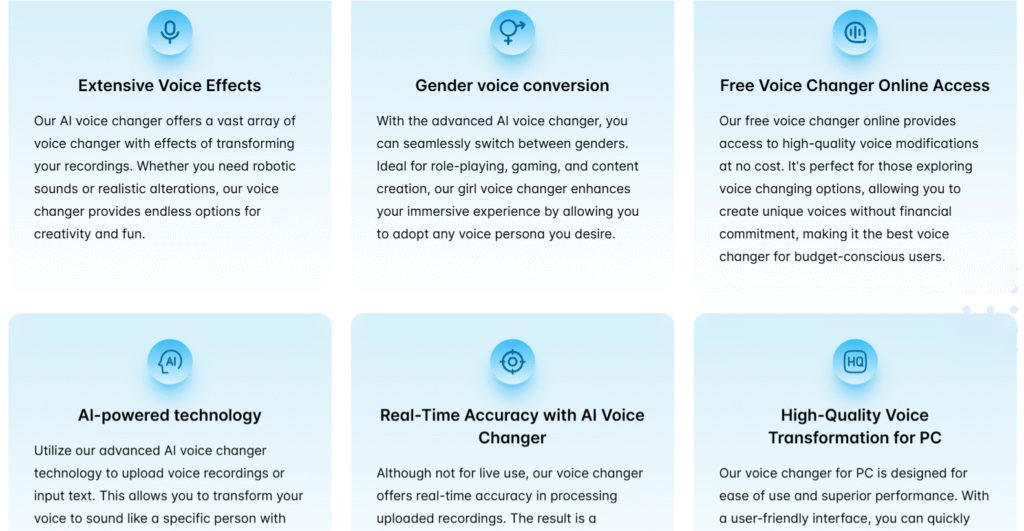 Voicechanger ai app features