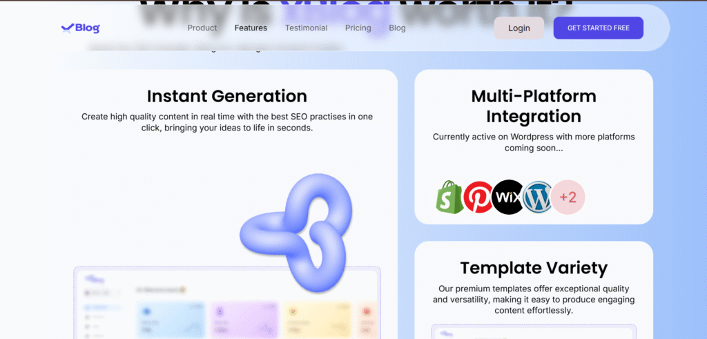 Xblog AI app features