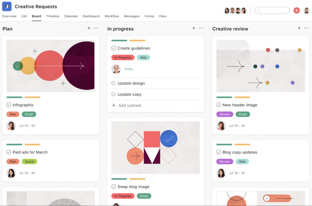 asana ai app board views