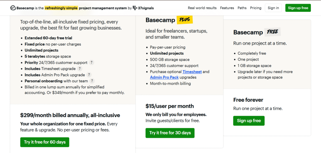 basecamp ai app pricing