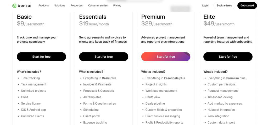 bonsai ai app pricing
