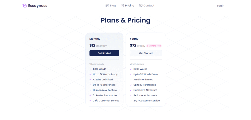 essayness ai app pricing