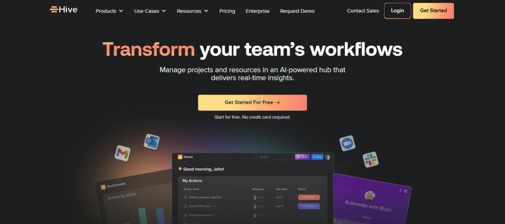 hive ai app homepage