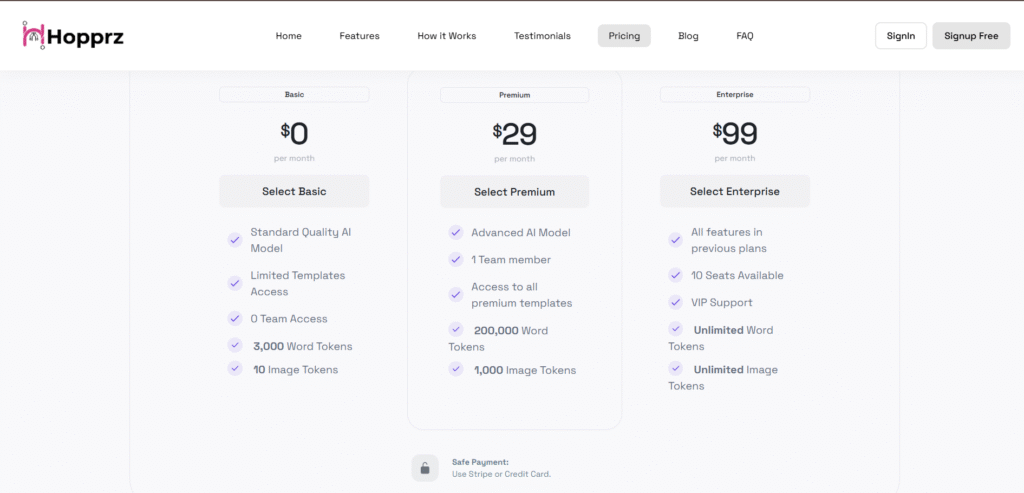 hopprz ai app pricing