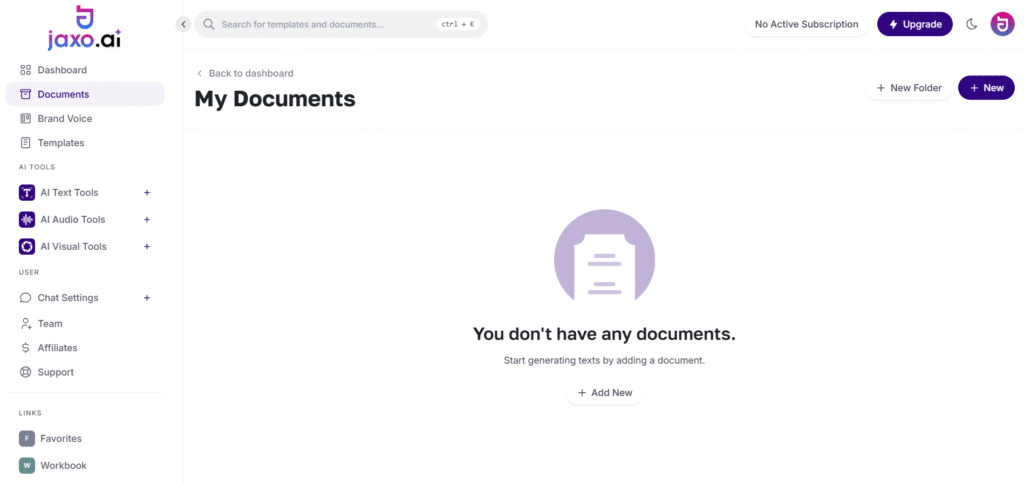 jaxo ai app documents