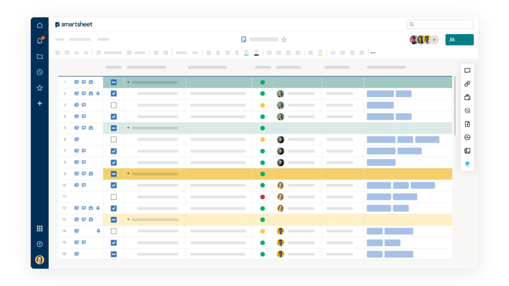 smartsheet ai app grid view