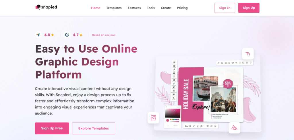 snapied ai app homepage