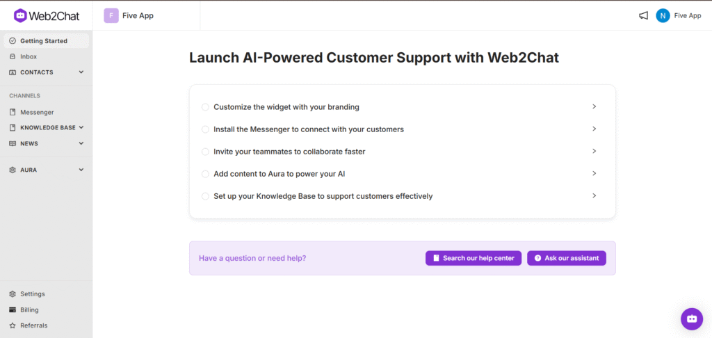 web2chat ai app