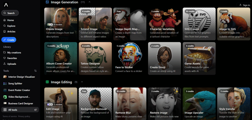 Artificial Studio ai app image