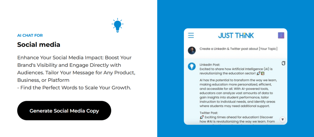 Just think ai app social media