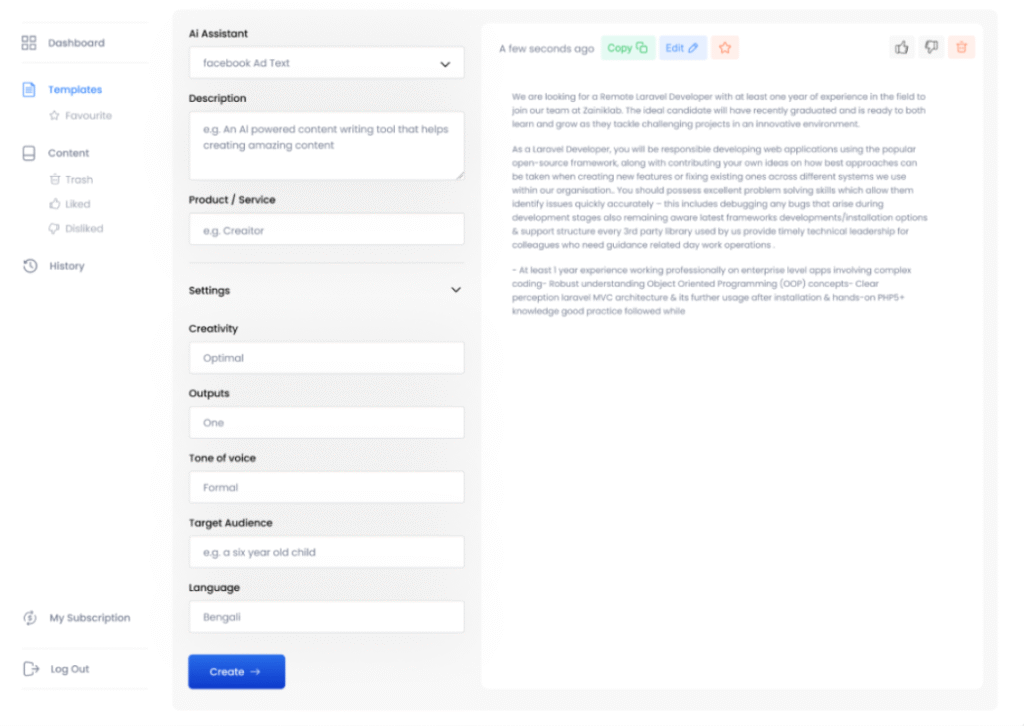 Maso ai app post generation