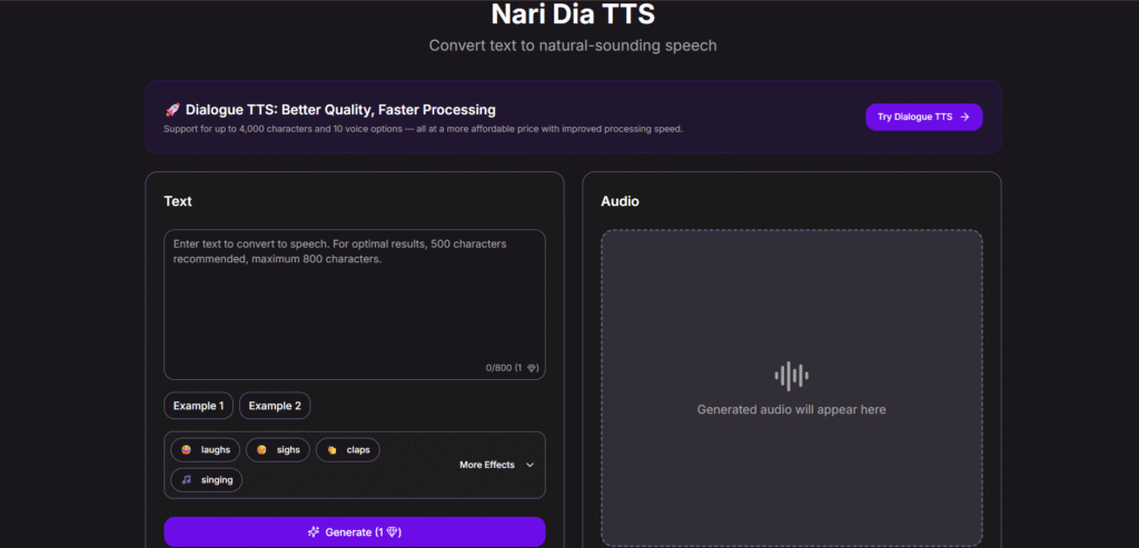 RealTime TTS ai app nari dia tts
